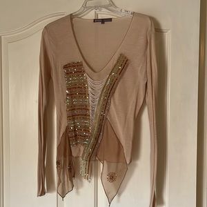 Hale Bob long sleeve with beaded front